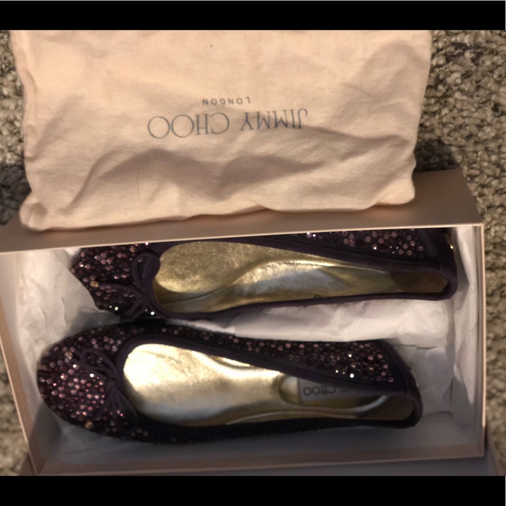 Jimmy Choo purple flats sz euro 37 (US 7) new